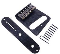 Jiayouy Plaque de chevalet à 6 cordes sculptée avec interrupteur à 3 voies pour guitare Tele Telecaster (Noir)