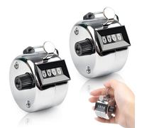 JiaYuan 2 Pièces Compteur Manuel,Compteur Manuel à cliquet,Tally Counter | Compteurs Manuels,4 Chiffres Compteurs Mécanique en Métal,Compteur À Main avec Anneau De Doigt,Pour Sport Entraîneur École
