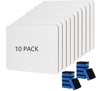 JIAYUET Lot de 10 mini tableaux blancs A4 avec 10 pièces effaçables à sec, 22 x 30 cm, petits tableaux blancs double face pour salle de classe, bureau, maison, 22 x 30 cm
