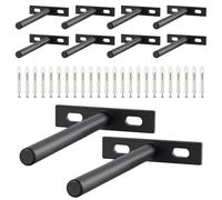 JIAYUET Lot de 10 supports d'étagère flottants de 12,7 cm, support d'étagère invisible caché pour étagères en bois dissimulées, montage mural, noir, 70 x 14 x 121 mm