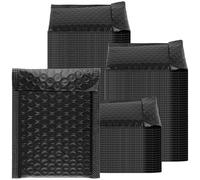 JIAYUET Lot de 100 enveloppes à bulles A6 rembourrées auto-adhésives en polyéthylène pour envoi de petites entreprises Noir 11 x 17 cm
