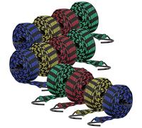 JIAYUET Lot de 12 tendeurs avec crochets, sangles élastiques de 2 m pour tente de camping, vélo, voiture