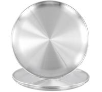 JIAYUET Lot de 4 plaques de cuisson à pizza rondes en acier inoxydable de 30 cm, plaques de cuisson à pizza antiadhésives pour gâteau, pizza