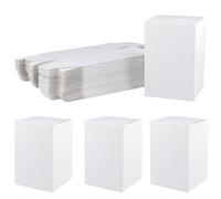 JIAYUET Lot de 40 petites boîtes cadeaux en papier blanc avec couvercles pour mariage, anniversaire, emballage - 10 x 10 x 15 cm
