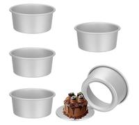 JIAYUET Lot de 5 moules à gâteau ronds de 15,2 cm en aluminium avec fond amovible pour mariage, fête d'anniversaire