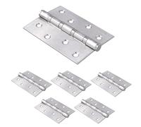 JIAYUET Lot de 6 charnières de porte en acier inoxydable de 100 mm à roulement à billes pour armoire de cuisine, argenté