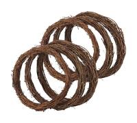 JIAYUET Lot de 6 couronnes en rotin Naturel à Suspendre pour décoration de Porte, fenêtre, fête de Mariage - 25 cm