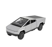 JIAYUNEU 1:32 pour Tesla Cybertruck Pickup Alliage Modèle De Voiture Moulé sous Pression Jouet Véhicule Son Et Lumière Simulateur Jouets kit de Collection de Loisirs(White)