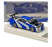 JIAYUNEU 1/64 pour Les modèles moulés sous Pression pour Nissan Skyline R32 Collection Jouets modèles de véhicules Souvenirs Voiture Miniature Collection(Blue)