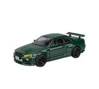 JIAYUNEU 1:64 pour Skyline GT-R R34 en Alliage moulé sous Pression modèle de véhicule Collection de décoration d'exposition Voiture Miniature Collection(Green)