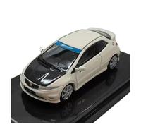 JIAYUNEU Moulage sous Pression 1:64 pour 2007 Civic Type R FN2 modèle en Alliage Statique Blanc Collection Souvenir Voiture Miniature Collection