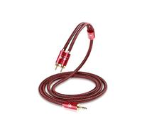 JIB Cable Cinch Jack 3.5 mm Mini Jack Male to 2 RCA Male Adapter Y Splitter Audio Stereo Audiophile Hifi for TV PC Phone Tablet Amplifier Chain HiFi DVD 2 m