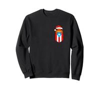 Jibaro Coqui Frog Drapeau Porto Rico Boricua Pocket Christmas Sweatshirt