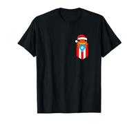 Jibaro Coqui Frog Drapeau Porto Rico Boricua Pocket Christmas T-Shirt