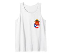 Jibaro Coqui Frog Puerto Rico Flag Buricua Pocket Borinquen Débardeur