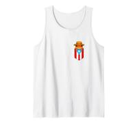 Jibaro Coqui Frog Puerto Rico Flag Buricua Pocket Borinquen Débardeur