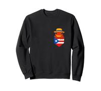 Jibaro Coqui Frog Puerto Rico Flag Buricua Pocket Borinquen Sweatshirt
