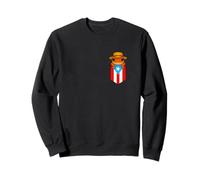 Jibaro Coqui Frog Puerto Rico Flag Buricua Pocket Borinquen Sweatshirt