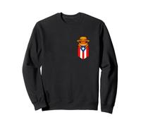 Jibaro Coqui Frog Puerto Rico Flag Buricua Pocket Borinquen Sweatshirt