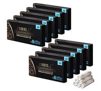 JIBILL Les filtres de 8 mm avec les deux couvercles en céramique s'adaptent aux pipes à tabac de 9 mm les plus courantes, 1 boîte a 10 filtres à charbon actif FD0031 (100 PCS)