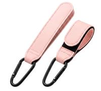 JIBMI 2 crochets de poussette, clips pour landau mains libres, rose | Essentiels toujours à portée, fixation rapide, deux points de suspension, design rose pour vos sorties quotidiennes