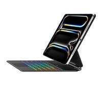 Jibrealg Étui avec clavier pour iPad Pro 13" (M4) 2024, clavier magique ultra fin avec pavé tactile multi-touch, rétroéclairage 7 couleurs, support cantilever flottant, clavier Bluetooth pour iPad Pro
