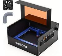 JICCODA Laser Engraver Enclosure,Large Size Fireproof and Dustproof Smoke Laser Cutter Machine Protective Cover with Vent,Isolates Fumes and Odors, Protects Eyes,28.3x27.6x14 INCH Accessories
