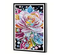 JICFDAO 5D Diamond Painting Carnet de Notes A5 14.5x21cm Cahier Broderie Diamant Peinture Diamant Carnet Fleurs Cahier de Note Journal Intime Adulte Pratique et Esthétique pour Noter Dessiner Rose