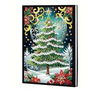 JICFDAO 5D Diamond Painting Carnet de Notes Arbre de Noël 14.5x21cm Cahier Broderie Diamant Carnet Peinture Diamant Carnets Diamants Journal Intime Adulte pour le travail d'écriture Atmosphère de Noël