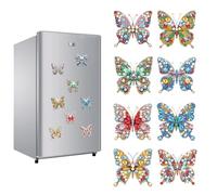 JICFDAO 8 PCS Aimant Frigo Papillon Diamond Fridge Magnets Diamond Painting Magnet Frigo Aimant de Réfrigérateur Aimants Décoratifs Décoration de la Maison pour Réfrigérateur Tableau Blanc Tableau