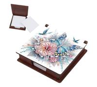 JICFDAO Boîte à notes DIY Crystal Art avec 160 notes autocollantes 5D Diamond Painting Boîte à notes en bois Cube Boîte à notes Mosaïque Kit de bricolage Cadeaux pour le bureau, le lieu de travail