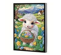 JICFDAO Carnet de notes mignon en forme de mouton - 14,5 x 21 cm - 5D - Peinture diamant - Carnet de croquis - Carnet de croquis - Journal intime créatif - Journal intime pour le bureau, le travail