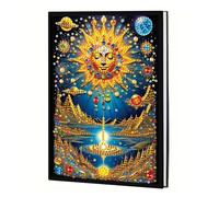JICFDAO Carnet Diamond Painting 14.5x21cm Cahier Broderie Diamant Carnet de Notes A5 Carnets Diamants pour Débutant Journal Intime Adulte pour le travail d'écriture Cristal Art Kit Cadeau Soleil