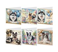 JICFDAO Chiens Diamond Painting Carte Anniversaire 6PCS Broderie Diamant Cartes Meilleurs Vœux Peinture Diamant Cartes de Vœux Carte Cadeau Cristal Art Greeting pour Bénédictions Salutations et Merci