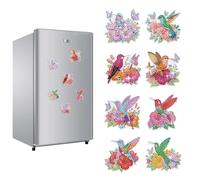 JICFDAO Diamond Painting Animaux Mini Aimant Frigo Decoratif 8 Pièces Broderie Diamant Aimants Tableau Magnétique Aimants de Réfrigérateur Idéal pour Réfrigérateur ou Surfaces Métalliques Cadeau Vogel