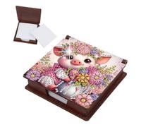 JICFDAO Diamond Painting Boîte à Notes avec 160 Feuilles Blanches 11x11cm Peinture Diamant Boîte pour Bloc-Notes Bois Broderie Diamant Note Boite Mini Porte Bloc Note Cadeau pour Famille Amis Cochon