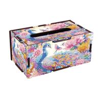 JICFDAO Diamond Painting Boite Mouchoirs 22.5x12.7x10.5cm Broderie Diamant Boîte à Mouchoir Peinture Diamant Mouchoirs Papier Boite Cristal Art Décoration de Table pour Salon Bureau et Cuisine Paon