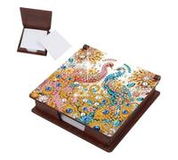 JICFDAO Diamond Painting Boîte Notes Paon avec 160 Feuilles 11x11cm 5D Peinture Diamant Porte Note Broderie Diamant Boîte à Notes Mini Porte Bloc Note Cristal Art Cadeau Décoration Bureau et Maison