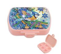 JICFDAO Diamond Painting Pilulier Semainier 9x6.2cm Pillulier Portable Boite Medicaments Rangement Mini Boite a Pilule Étanche et Anti-Humidité pour Vitamines Suppléments Et Médicaments Oiseau Bleu