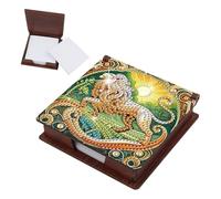 JICFDAO Diamond Painting Wooden Boîte à Notes 11x11cm Peinture Diamant Boîte pour Bloc-Notes avec 160 Papiers Support de Bloc-Notes Léger et Portable Distributeur de Post-it pour Bureau et Maison Lion