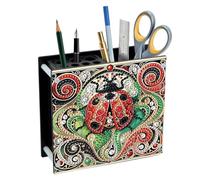JICFDAO DIY 5D Diamond Painting Pot a Crayon Bureau 13x11.8cm Peinture Diamant Porte Stylo Pot à Crayon Tasse à Stylos Porte Organiseur Bureau pour Ciseaux Stylo Pinceau Cosmétique Cadeau Coccinelle