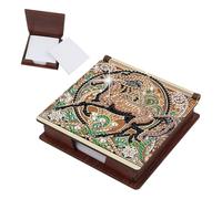 JICFDAO DIY Diamond Painting Boîte à Notes Cheval 11x11cm Broderie Diamant Boîte Notes avec 160 Feuilles Distributeur de Mémos en Bois Support de Post It Fournitures de bureau Cristal Art Kit Cadeau