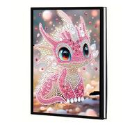 JICFDAO DIY Diamond Painting Carnet de Notes Dragon Rose 14.5X21cm Broderie Diamant Carnet de Croquis A5 Cahier Peinture A5 Vierge Journal Intime pour d'écriture Cadeaux Créatifs pour Étudiants Amis