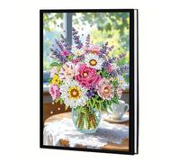 JICFDAO DIY Diamond Painting Carnet Fleurs 14.5X21cm 5D Cahier Broderie Diamant Peinture Diamant Carnet de Notes A5 Vierge Voyage Journal Intime pour École Bureau Cadeaux Créatifs pour Étudiants Amis