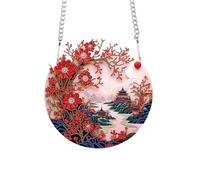 JICFDAO DIY Diamond Painting Paysage Pendentifs 23.6x23.9cm Perles Diamant Suspendre Diamant Peinture Pendentif Suncatcher Diamond Painting Ornements Suspendus Hanging Décor de Portes Fenêtres et Murs