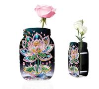 JICFDAO Fleur Diamond Painting Vase Fleur avec Tubes à Essai Peinture Diamant Vases à Fleurs Broderie Diamant Petit Vase Cristal Art Vases Decoration Table pour Maison Salon Bureau ou Cadeau Lotus
