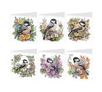 JICFDAO Oiseau Diamond Painting Cartes de Vœux avec Enveloppe 6PCS 5D Peinture Diamant Carte Anniversaire Broderie Diamant Cartes Meilleurs Vœux DIY Carte Cadeau pour Salutations Bénédictions Merci