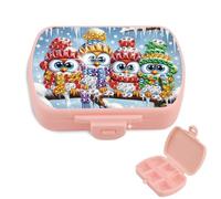 JICFDAO Pilulier Semainier 9x6.2cm Diamond Painting Pillulier Portable avec 6 Compartiments Boite Medicaments Rangement Pill Box Boite a Pilule Étanchéité pour Voyage et l'usage Quotidien 4 Hiboux