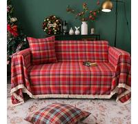 JIcloun Noel Plaid Canape Grande Taille Noël Jeté de Lit Couverture de Jet Glands Jacquard, Housse de Canapé, Décoration du Nouvel an, Nappe de Noël, Fête de Noël - 180x340cm