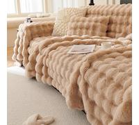 JIcloun Plaid Canape Grande Taille Doux et Moelleux Polaire Kaki Antiderapant Housse de Canapé 1 2 3 4 Places, Cocooning, Couverture idéal comme Jeté de Canapé ou Couvre-lit